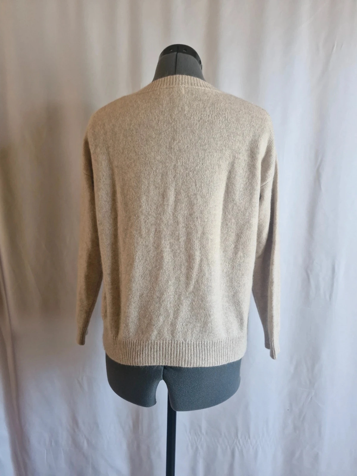 Pull See U Soon beige zachte angorawol gebreid V-hals S/M chic cocoon – photo 4
